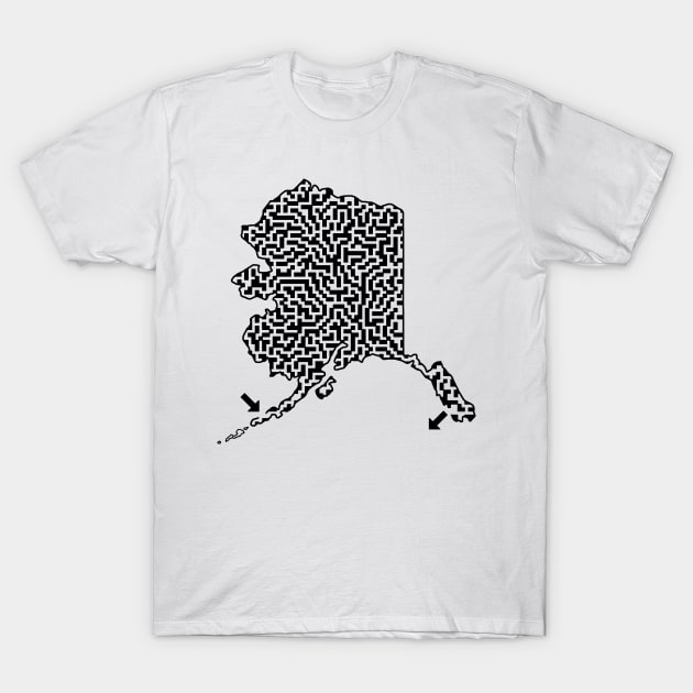 State of Alaska Maze T-Shirt by gorff